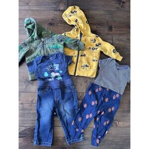 CARTERS SIZE 3-9 MONTHS HOODIE SWEATSHIRT LOT OF 6 Two Full Outfits
